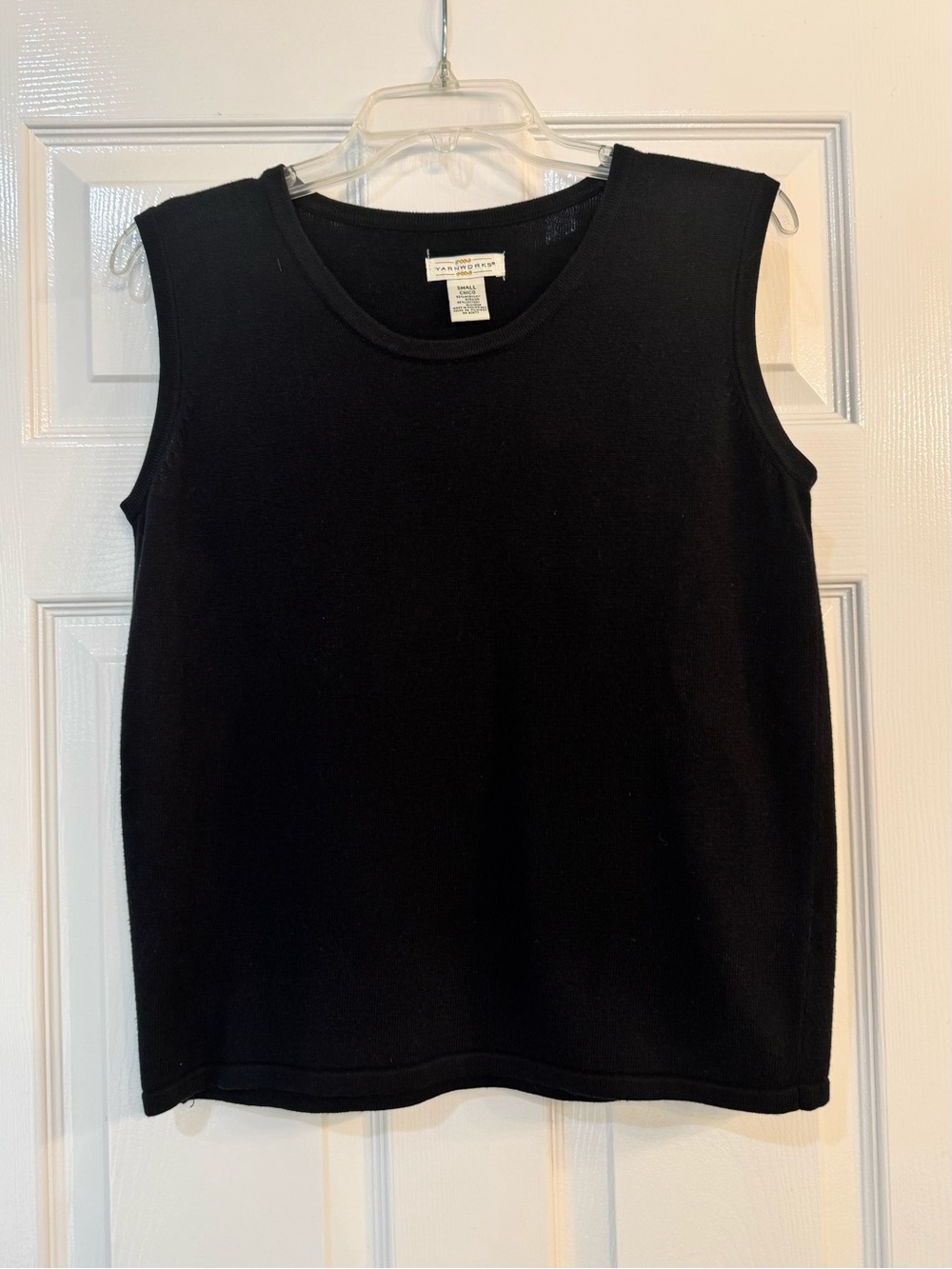 Yarnworks Black Sleeveless Round Neck Knit Tank